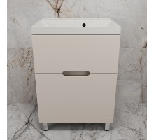 Тумба напольная Матис 60 с раковиной ASTI 60 кварц, жасмин, (2 ящика), Крем