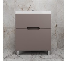 Тумба напольная Матис 70 с раковиной ASTI 70 белый, (2 ящика), Тауп темный