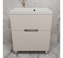 Тумба напольная Матис 70 с раковиной ASTI 70 кварц, жасмин, (2 ящика), Крем