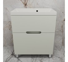 Тумба напольная Матис 70 с раковиной ASTI 70 кварц, жасмин, (2 ящика), Олива