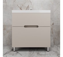 Тумба напольная Матис 80 с раковиной ASTI 80 белый, (2 ящика), Крем