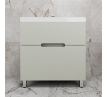 Тумба напольная Матис 80 с раковиной ASTI 80 белый, (2 ящика), Олива