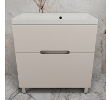 Тумба напольная Матис 80 с раковиной ASTI 80 кварц, жасмин ,(2 ящика), Крем