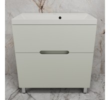Тумба напольная Матис 80 с раковиной ASTI 80 кварц, жасмин, (2 ящика), Олива