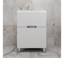 Тумба напольная Матис 60 с раковиной ASTI 60 белый, (2 ящика), Белый матовый