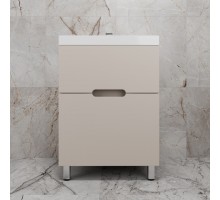 Тумба напольная Матис 60 с раковиной ASTI 60 белый, (2 ящика), Крем