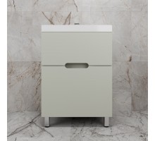 Тумба напольная Матис 60 с раковиной ASTI 60 белый, (2 ящика), Олива