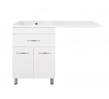 Тумба напольная Валеро 60 Люкс Plus с раковиной Даллас 120, левая, белая