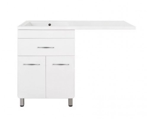 Тумба напольная Валеро 60 Люкс Plus с раковиной Даллас 120, левая, белая