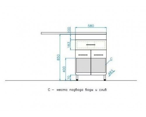 Тумба напольная Валеро 60 Люкс Plus с раковиной Даллас 120, левая, белая