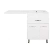 Тумба напольная Валеро 60 Люкс Plus с раковиной Даллас 120, правая, белая