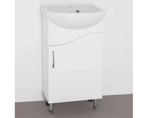 Тумба напольная Волна №2 45 с раковиной Уют 45, белая