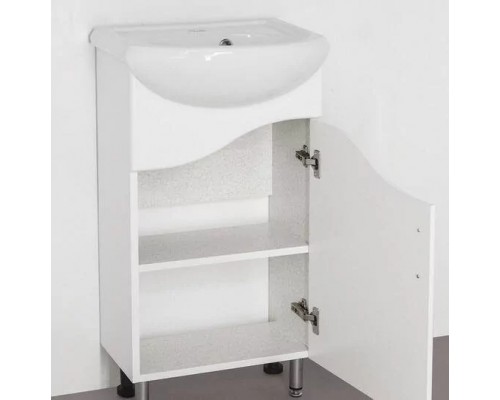 Тумба напольная Волна №2 45 с раковиной Уют 45, белая