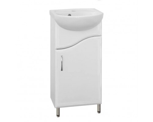 Тумба напольная Волна №2 45 с раковиной Уют 45, белая