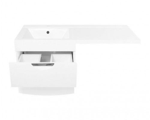 Тумба напольная Жасмин-2 60 Люкс Plus с раковиной Даллас 120 Люкс L под стиральную машину, белая