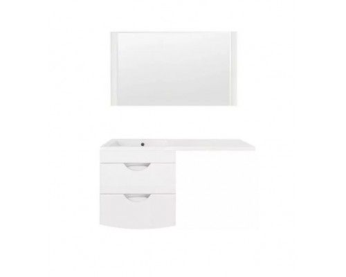 Тумба напольная Жасмин-2 60 Люкс Plus с раковиной Даллас 120 Люкс L под стиральную машину, белая