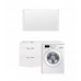 Тумба напольная Жасмин-2 60 Люкс Plus с раковиной Даллас 120 Люкс L под стиральную машину, белая