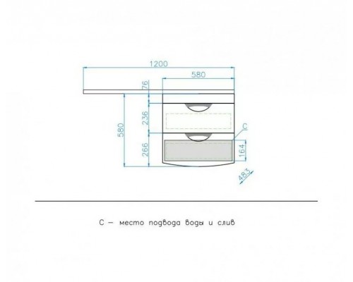 Тумба напольная Жасмин-2 60 Люкс Plus с раковиной Даллас 120 Люкс L под стиральную машину, белая