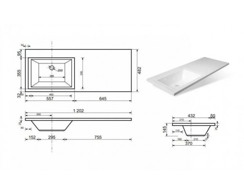 Тумба напольная Жасмин-2 60 Люкс Plus с раковиной Даллас 120 Люкс L под стиральную машину, белая