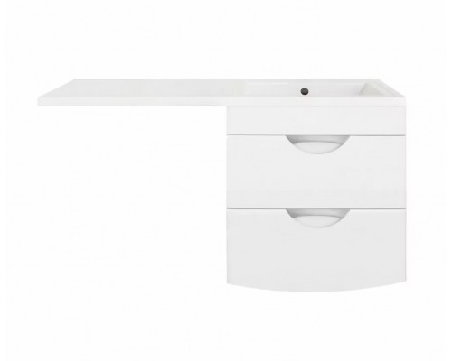 Тумба напольная Жасмин-2 60 Люкс Plus с раковиной Даллас 120 Люкс R под стиральную машину, белая