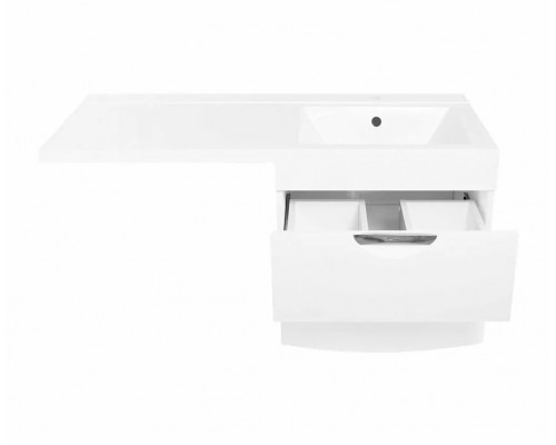 Тумба напольная Жасмин-2 60 Люкс Plus с раковиной Даллас 120 Люкс R под стиральную машину, белая