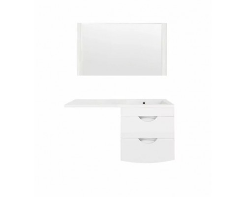 Тумба напольная Жасмин-2 60 Люкс Plus с раковиной Даллас 120 Люкс R под стиральную машину, белая