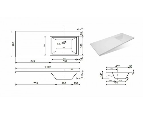 Тумба напольная Жасмин-2 60 Люкс Plus с раковиной Даллас 120 Люкс R под стиральную машину, белая