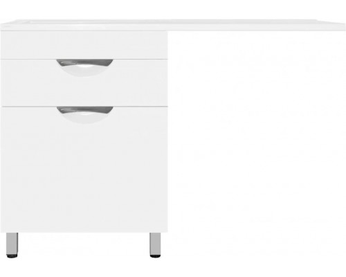 Тумба напольная Жасмин 60 с раковиной 120 Даллас Люкс PLUS L под стиральную машину, с корзиной, белая