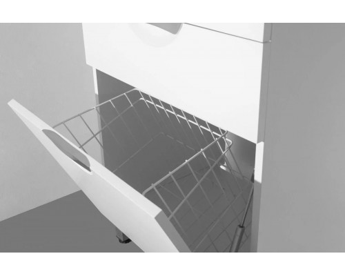 Тумба напольная Жасмин 60 с раковиной 120 Даллас Люкс PLUS L под стиральную машину, с корзиной, белая