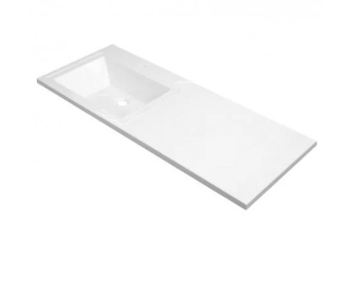 Тумба напольная Жасмин 60 с раковиной 120 Даллас Люкс PLUS L под стиральную машину, с корзиной, белая