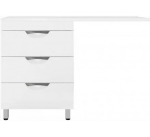 Тумба напольная Жасмин 60 с раковиной 120 Даллас Люкс PLUS L под стиральную машину, три ящика, белая