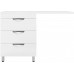 Тумба напольная Жасмин 60 с раковиной 120 Даллас Люкс PLUS L под стиральную машину, три ящика, белая