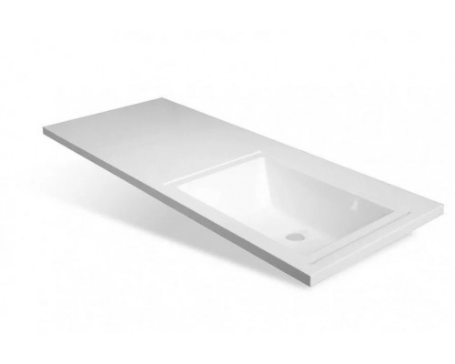 Тумба напольная Жасмин 60 с раковиной 120 Даллас Люкс PLUS R под стиральную машину, с корзиной, белая