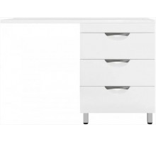 Тумба напольная Жасмин 60 с раковиной 120 Даллас Люкс PLUS R под стиральную машину, три ящика, белая