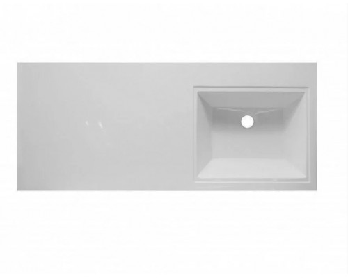 Тумба напольная Жасмин 60 с раковиной 120 Даллас Люкс PLUS R под стиральную машину, три ящика, белая