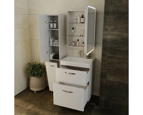Тумба напольная Каре 60 Люкс Plus с раковиной Каре Люкс 60, белая
