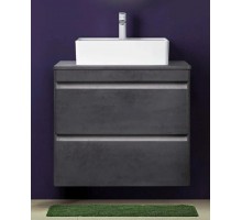 Тумба подвесная Атлантика 60 со столешницей, бетон темный