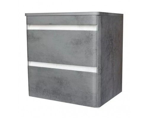Тумба подвесная Атлантика 60 со столешницей, бетон темный