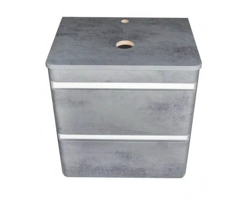 Тумба подвесная Атлантика 60 со столешницей, бетон темный