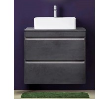 Тумба подвесная Атлантика 70 со столешницей, бетон темный