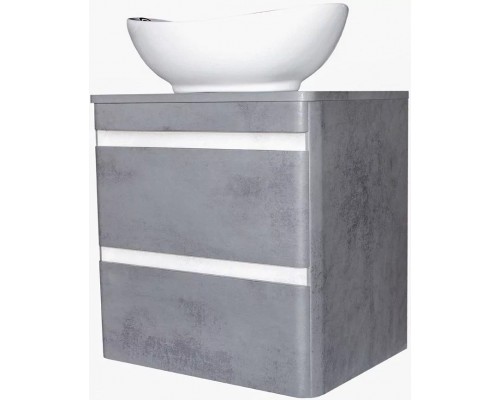 Тумба подвесная Атлантика 70 со столешницей, бетон темный