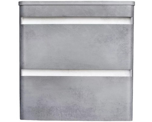 Тумба подвесная Атлантика 80 с раковиной Crea 50 Square, бетон темный