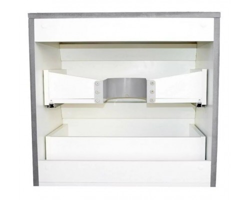 Тумба подвесная Атлантика 80 с раковиной Crea 50 Square, бетон темный