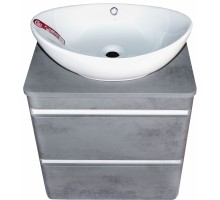 Тумба подвесная Атлантика 80 со столешницей, бетон темный