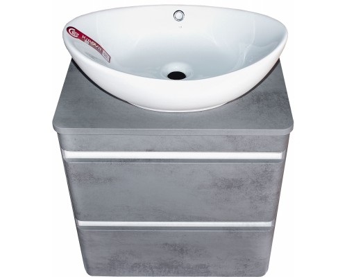 Тумба подвесная Атлантика 80 со столешницей, бетон темный