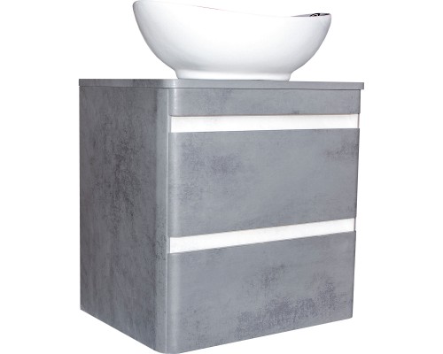 Тумба подвесная Атлантика 80 со столешницей, бетон темный