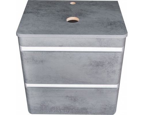 Тумба подвесная Атлантика 80 со столешницей, бетон темный