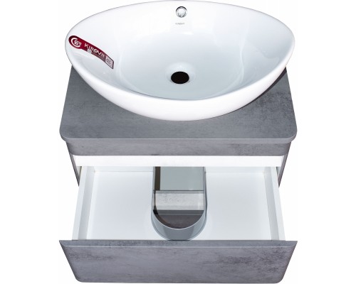 Тумба подвесная Атлантика 80 со столешницей, бетон темный