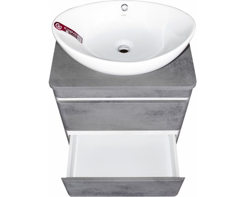 Тумба подвесная Атлантика 80 со столешницей, бетон темный