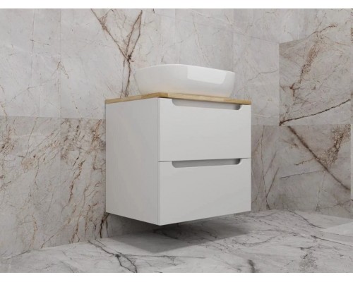 Тумба подвесная Бали 60 со столешницей, белый софт